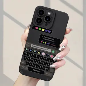 This phone case features a retro keyboard and chat bubble design, TPU shockproof full protection case suitable for iPhone 17/16/15/14/13/12/11 PRO MAX PLUS AIR E XS and PROMAX MINI.It's an ideal gift for friends and family, MS1598