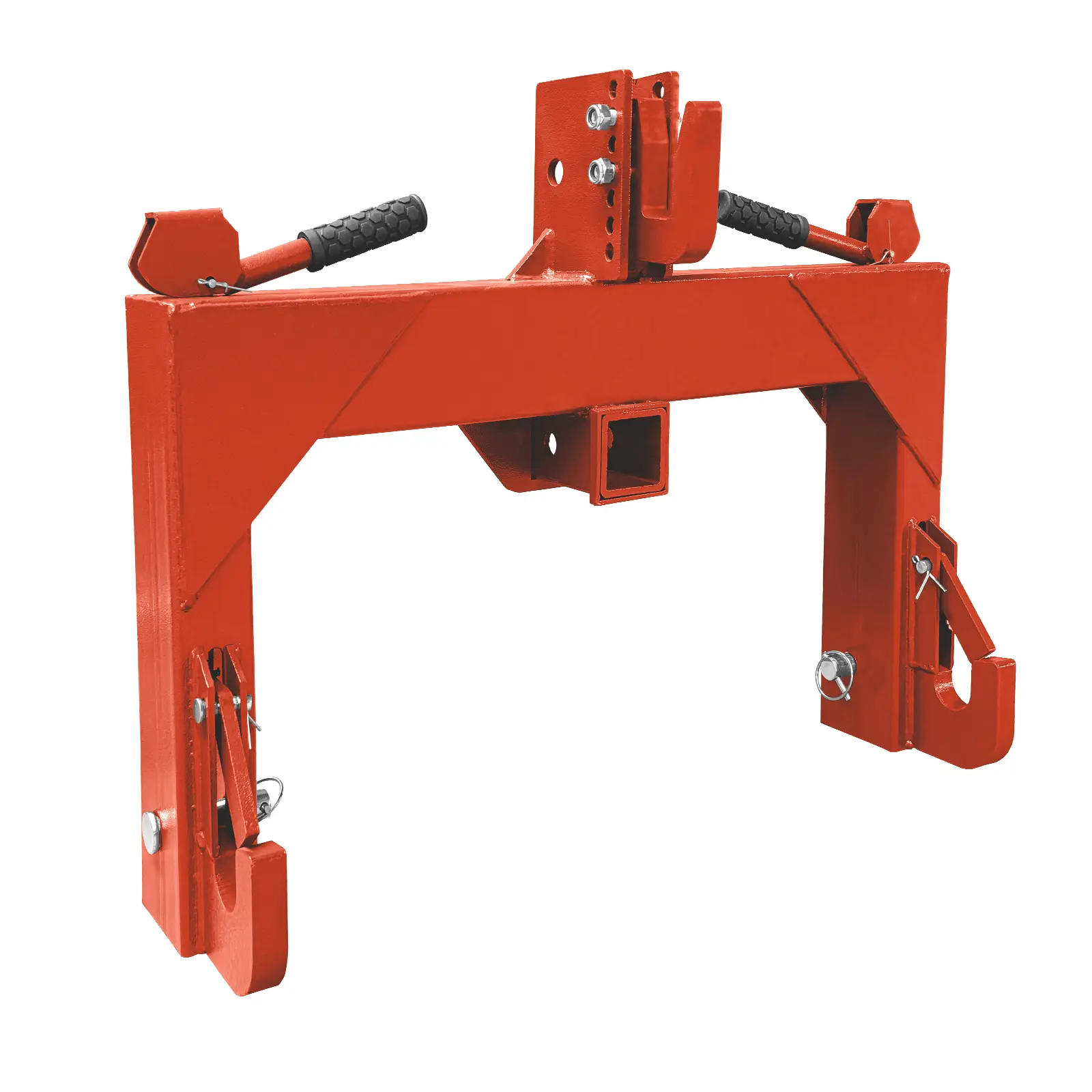 Heavy-Duty 3-Point Quick Hitch with 2" Receiver, 5-Level Adjustable Bolts, Sturdy Steel Construction, Compatible with Tractors, Farm Implements, Mowers, Plows, Logging and Landscaping