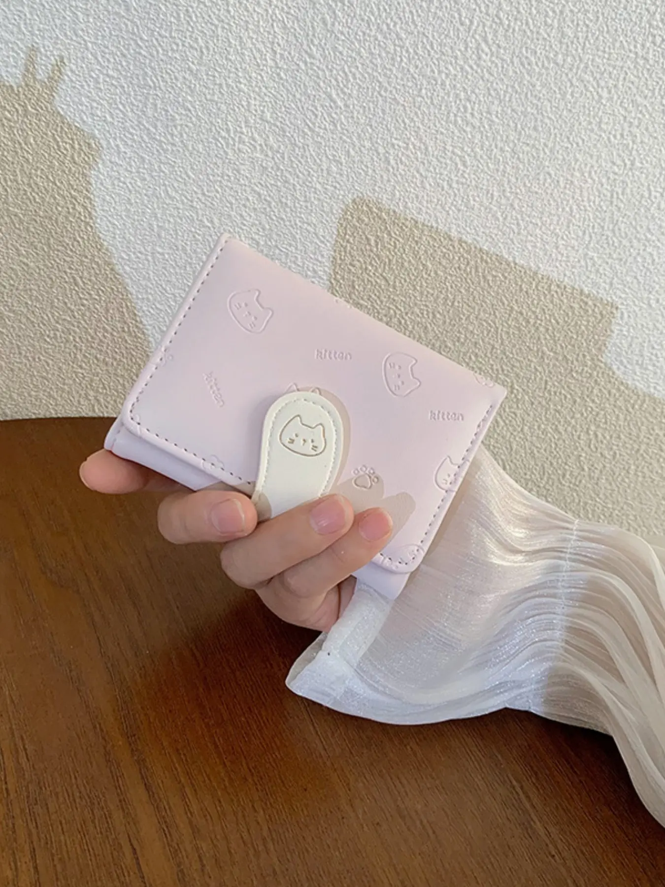 Korean Sweet Zero Trifold Wallet Fashionable Card Holder Card Slot Cute Girl Wallet, Stylish and Elegant Design, Perfect for Daily Use, Cardholder, Card Slots Pocket