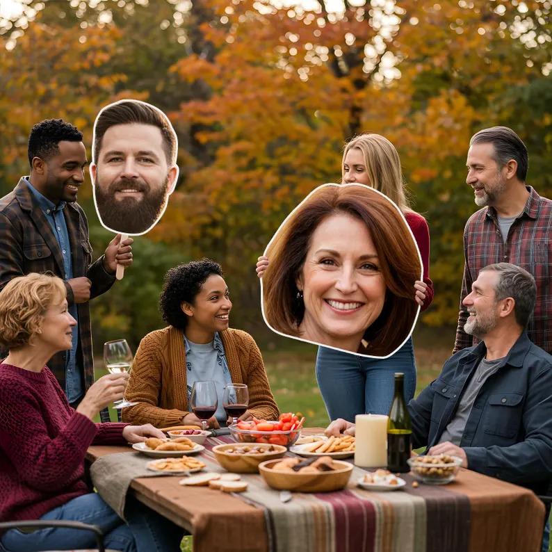 Custom Big Head Cutout on a Stick Personalized Face Signs for Wedding Decor Party Birthday Bachelorette 1PC Cardboard Supplies