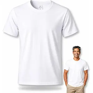 Luxury Premium Men's Wear Sublimation Blank T-Shirts, Polyester, Crew Neck, White, Unisex