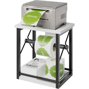 Label Holder for Rolls and Fan-Fold Labels, Shipping Thermal Label Holder, Sticker Roll Holder for Small Business &  Office,  White