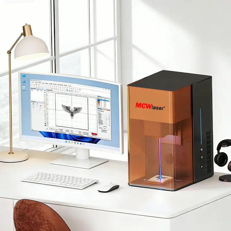 MCWlaser M6 Dual-Light Laser Engraver, 20W Fiber & 20W Diode Power, 10000mm/s Ultra-Fast Metal/Wood Cutter, 0.001mm High Precision, Smart App/PC Control & Built-In Safety Enclosure, Small Business Tool.