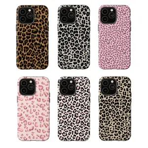 Leopard Print Tough Phone Case, Stylish Animal Pattern in Multiple Colors, Gift for her, Aesthetic Phonecover, Protective Cover for iphone 17 pro max 16 Plus 15 14 13 12 11 Plus