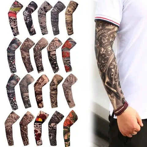 Unisex Nylon-Spandex Arm Sleeves Cover (10pcs Random Style), Protective Sleeve for Baseball, Climbing - UV Protection, Fast Dry, Breathable, Cooling Fabric, Easy Cool Wash