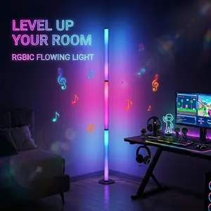 Modern RGB Corner Floor Lamp , Smart App & Remote Control, Space-Saving Ambient LED Light for Bedroom, Living Room & Gaming Setup