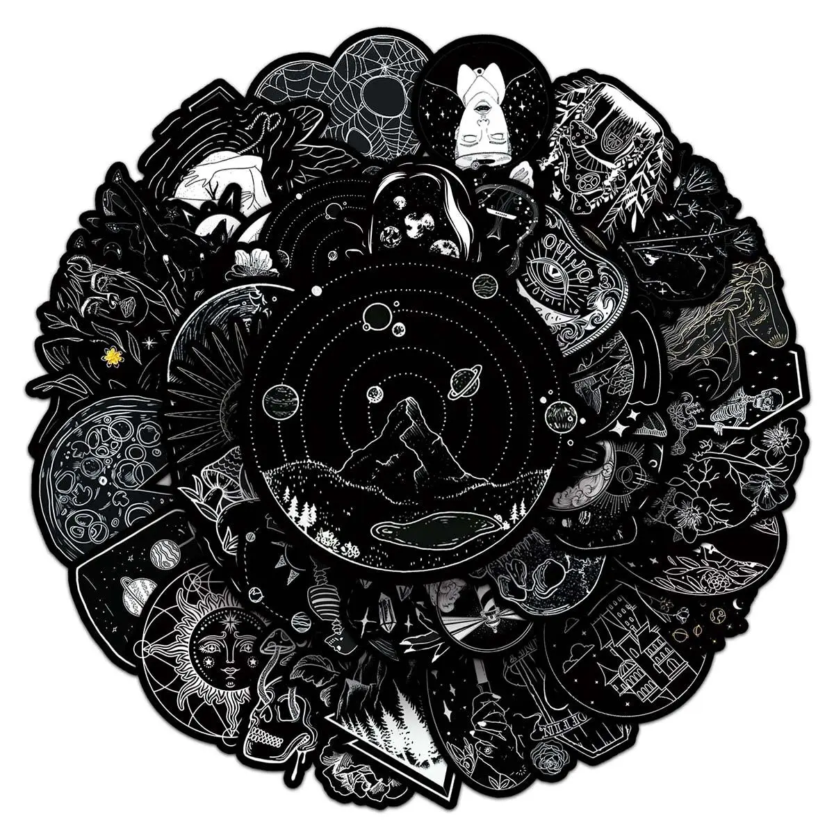 Cartoon Pattern Sticker, 50pcs Waterproof Self Adhesive Decor Paper, Decor Sticker for Gift Greeting Card, Water Bottle, Laptop, Phone, Halloween