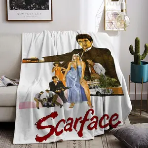 3D Movie Scarface Throw Flannel All Weather Blanket Kneeling Blankets Fluffy Warm Winter Blanket Blankets on Offer Home Knee Throw Wearing Microfiber
