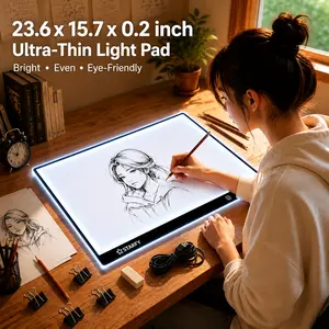 LED Light Pad - Multi-Size A2/A3 Copy Board, Portable Dimmable Drawing Board Art Supplies for Diamond Painting & Handcraft Projects  artist hand drawn