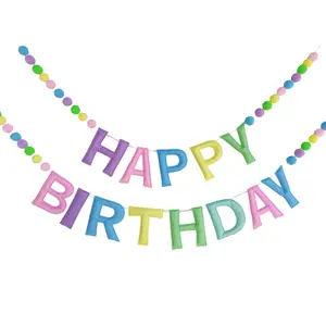Pastel Happy Birthday Felt Garland