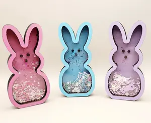Bunny Peep Shaker Sign - Peep Shaker, Easter Tiered Tray Decor, Pink Bunny, Bunny Sign, Easter Hutch Decor