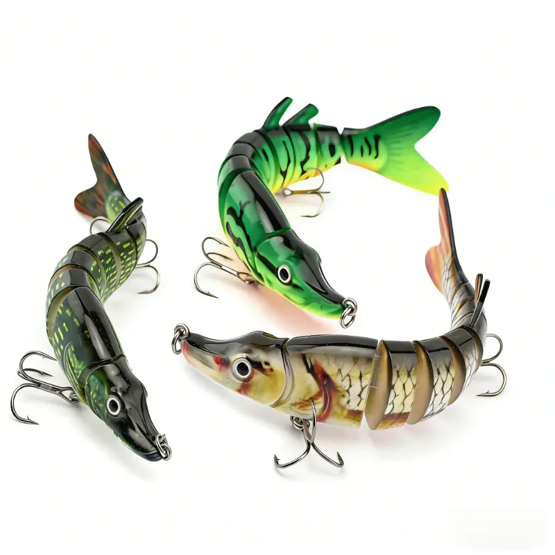 Hard Plastic Swimbait Fishing Equipment - 130mm, 17g, 9-Segmented Design for Ultra-Realistic Action, Ideal for Pike Fishing