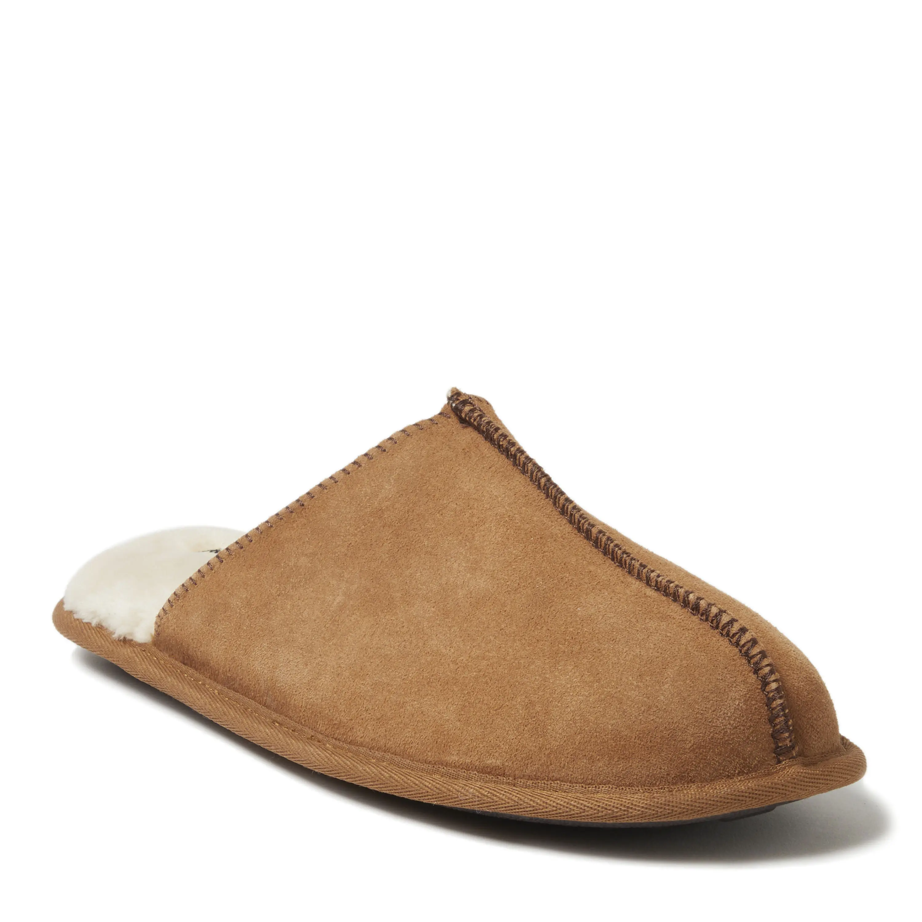Dearfoams Men's Bradford Genuine Suede Scuff House Slipper