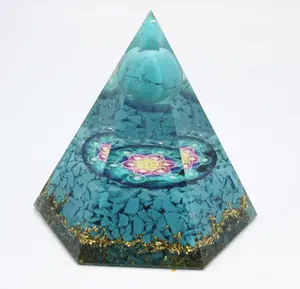 Orgone Pyramid Blue Crystal Metatron Cube