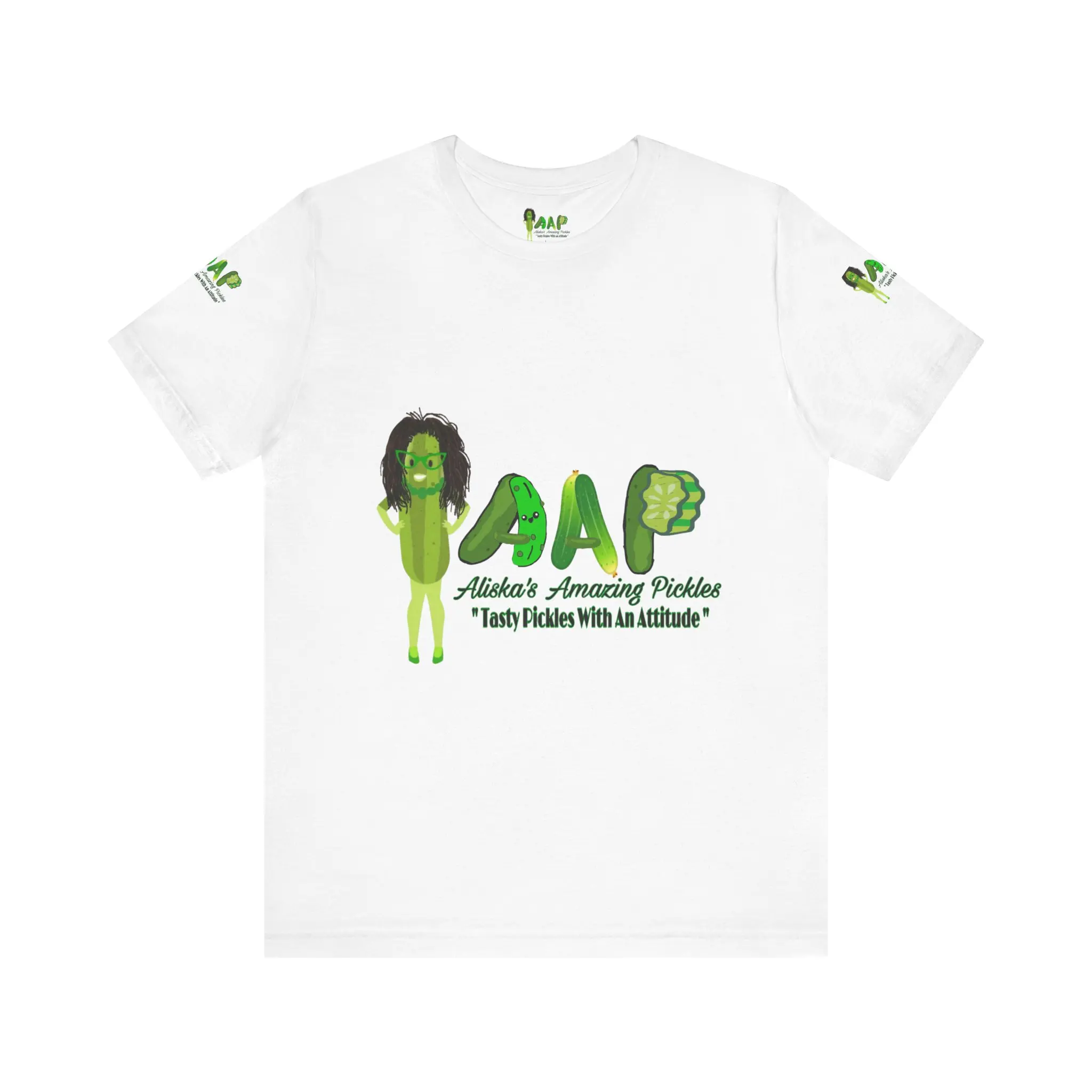 Aliska's Amazing Pickles Unisex Jersey Short Sleeve Tee, Foodie Gift, Food Lover Shirt, Funny Food T-Shirt, Pickle Fan Merch, Foodie Apparel