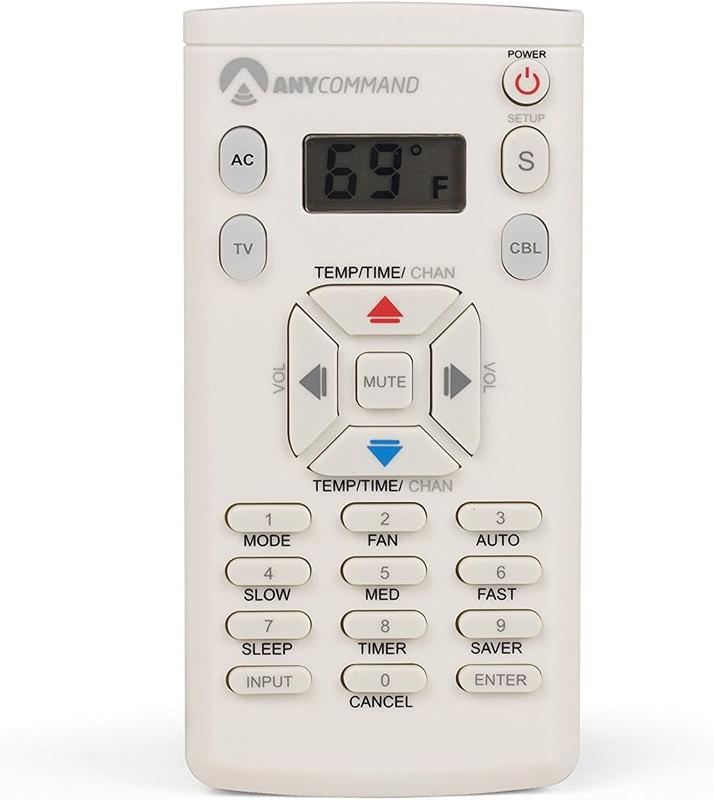 AnyCommand Universal Air Conditioner & Television Remote Control Device - ACR-30 White, 0.9”x7.5”x4.8” Portable Strip, Works with 50+ Brands Including Admiral, Airworks, Magnetic Backing, LED Temp Glance Display, Multiple Modes