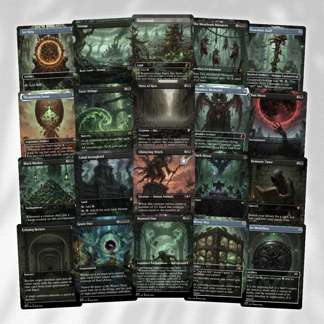 Vermin Apocalypse MTG Proxy 100+ Card Deck  Commander EDH  Rat Swarm,  Plague & Sacrifice Strategy Theme  Dark Fantasy Custom Art  Perfect Gift  for Magic Fans - TikTok Shop
