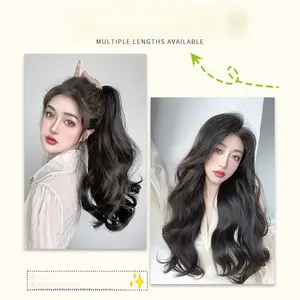 Curling wig piece, three piece fluffy large wave invisible seamless hair piece, increased production volume wig, women's long hair patch