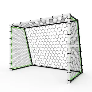 Portable Soccer Goal Net with Rebounder, 7x5 FT - Durable Steel Frame Trainer with All-Weather High-Strength PE Net - Quick Assembly for Backyard Practice - Appropriate for All Ages