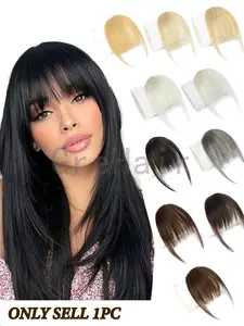 Real Human Hair Clip In Bangs | Clip On Fringe Lightweight Air Bangs Hair Clips, Multiple Colors Available, Face Framing Bangs, Face Shape Correction, Reusable, Hair Pieces