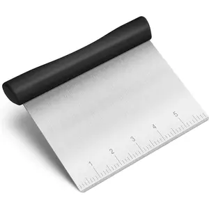 Bench Scraper, Stainless Steel Dough Scraper, Pastry Scraper, Pizza and Dough  Multi-Purpose Scraper/, Pizza    Baking Supplies Kitchen Gadgets, Black