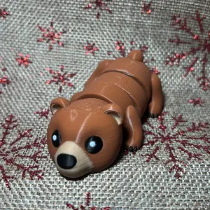 Brown Bear 3D Printed Figurine - Traditional Eye Decor - Sizes Vary Decor Eye animal figurine fidget toy Mini Pocket print mini