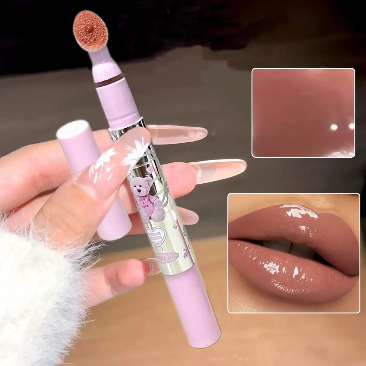 HERORANGE Glossy Mirror-Finish Moisturizing Lip Gloss Balm, Lipgloss Moisturizer, Makeup Products, Naturally hydrating, easy to apply, forms a film, jelly-like finish, natural-looking, pigmented. Ideal for Mother's Day, birthday, Valentine's Day