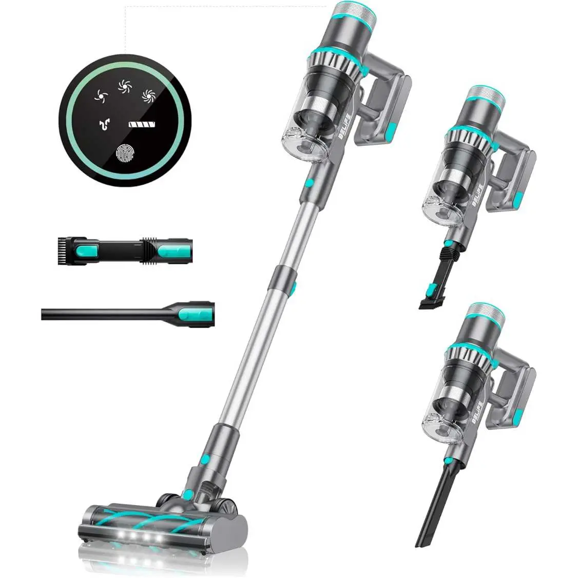 Belife BVC11 Cordless Vacuum Cleaner, 25Kpa Powerful Suction, Up to 45mins Runtime, Stick Vacuum Cleaners for Home Carpet Hardwood Floor, Wireless Hou