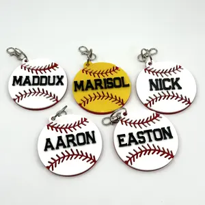 Baseball & Softball Bag Name Tags |Sport Keychains |Custom Sports Keychain |Bag Tag |Luggage |Keychain | Personalized Sports Tag | Team Gift