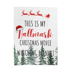 Hallmark Christmas Movie Watching Soft Velveteen Plush Blanket Throw 3 Sizes