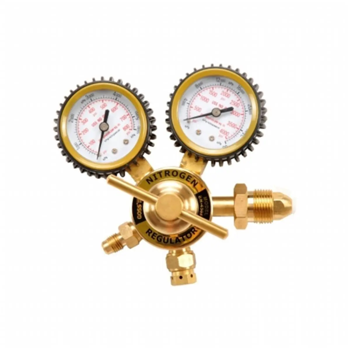 212 MAIN Goss 328-EN-450F Single Stage Nitrogen Regulator, Flare Outlet, with Gauges for Nitrogen Cylinders