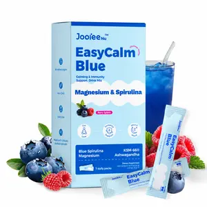 EasyCalm Blue,7-Days Packs  Magnesium KSM-66 Ashwagandha & Blue Spirulina L-theanine Lion's Mane Mushroom GABA Vitamin D3, Mixed drink Supports Cortisol Balance, Detox, Mood,Sleep, 20 Servings Travel Packets