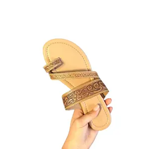 Genuine Leather hand tooled sandals