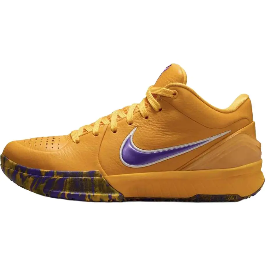 NIKE Youth/Women's Zoom Kobe 4 Protro GS 'Lakers' Sports Sneakers - Lakers-Inspired Colorway, Lightweight Design, Responsive Zoom Air Cushioning, Supportive Fit for Everyday Wear