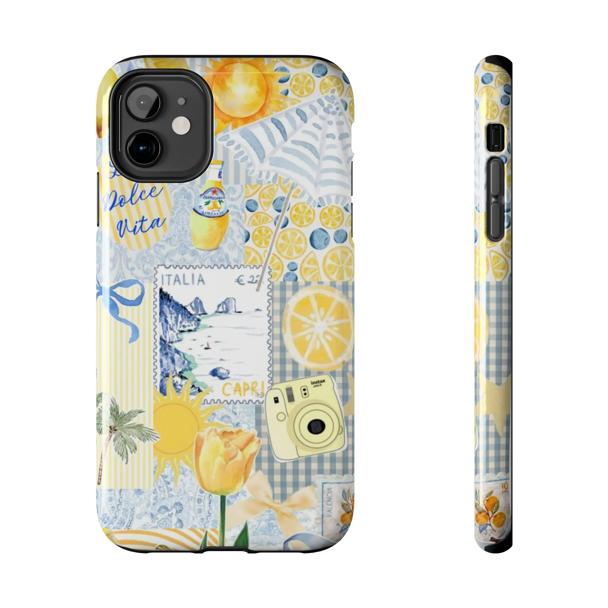 Limoncello Capri Collage Phone Case | Mediterranean Lemon Design Ivory Cove & Co.