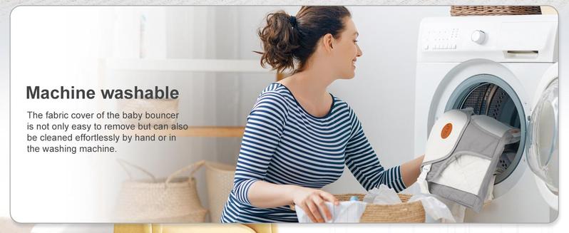 【New Year Gift】 Portable Baby Bouncer Seat for Babies 4-18 Months, 100% Cotton Fabrics, 3 Modes of use with Rocker and Stationary Options, Infant Rocker Chair with Hanging Toys Swing Set Swing Trainer Newborn Sensory