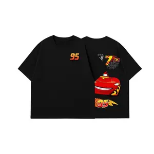 Vintage Style Racing Car 95 Tee, Cartoon Speed Machine Graphic Shirt, Kids Race Day Birthday Gift