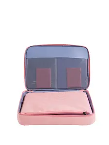 1pc  Document storage bag, solid color, portable multi-layer file bag, zipper closure, fashionable, casual, simple, suitable for home, work, document storage, multifunctional storage bag