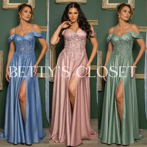 Divinity Off-shoulder Beaded A-line Gown With Lace-upBack