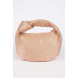 Tonal Studded Knotted Soft Clutch