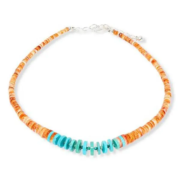 Mine Finds by Jay King Azure Peaks Turquoise & Spiny Oyster Shell Necklace