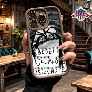 JIACC Stranger Things Pattern TPU Phone Case for iPhone 17 ProMax 16 15 14 13 12 11 Plus Air Shockproof Drop-Resistant Durable Silicone Case with Festive Design, Gifts for fans of Stranger Things anti-fall friend lovely high quality design accessory Prote