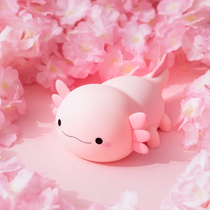 Axolotl Night Light, Cute Pink Silicone Axolotl Animal with Soft Touch NightLight for Kids Room, Dim Nursery Lamp with Rechargeable for Baby Toddlers, Gifts for Girls Teens Birthday Christmas