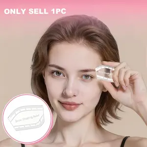 1pc Professional reusable Makeup eyebrow shaping tool with assorted designs, easily creates salon-quality brows at home, portable and simple to use