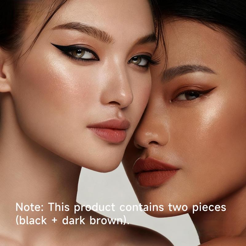 2-Pack Waterproof Liquid Eyeliner (Black + Brown) Fine tip for long-lasting wear Velvety matte finish All-day smudge-proof, transfer-resistant formula