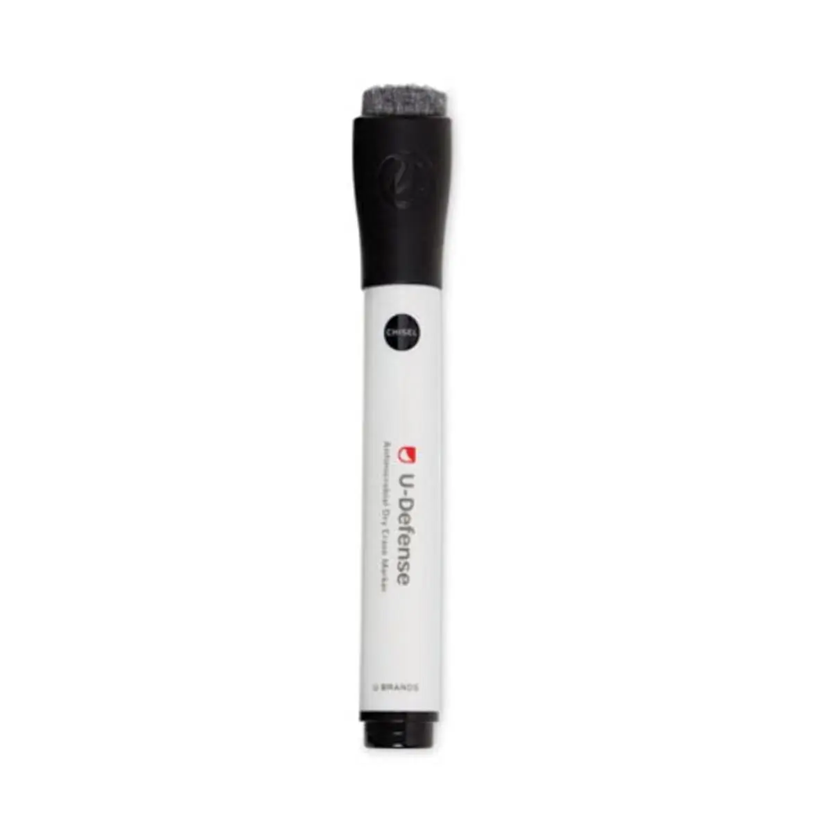 U Brands U-Defense Protective Dry-Erase Markers (UBR3284U0012) - Markers & Highlighters, Pack of 12 Black, Contoured Cap, Microbial Guard, 0% Recycled Content, Ages 3+, Bold Ink Laydown, Broad Tip, Built-In Erasers, for Classmates