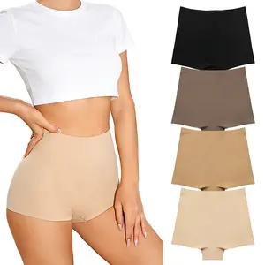 4 Pack Women’s High Waisted Boyshort Underwear Full Coverage Smooth & Seamless-Look Panties  Breathable Womenswear