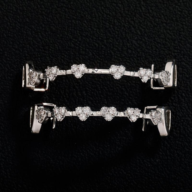 【PANG Jewelry】Trendy and Fashionable Golden Tooth Miniature Full Diamond Zircon Braces  A Personalized and Trendy Outfit for Daily Streetwear and Rap Lightweight Oral