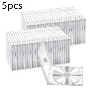 Ultra-Thin Transparent Square CD DVD Case with Lock, Single Disc Capacity, Shockproof PP Plastic, Portable Game Bag