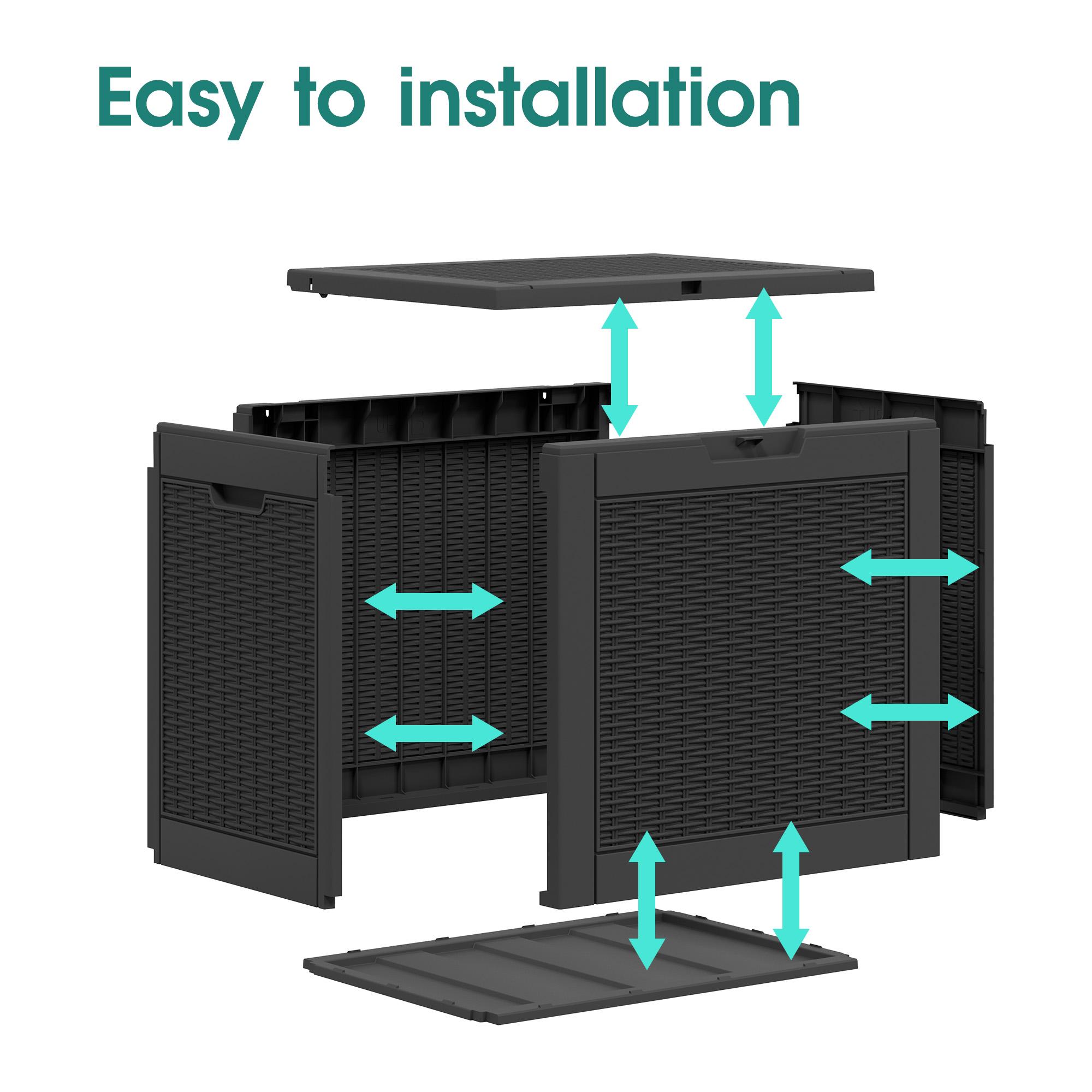 RIWENGO 31 Gallon Outdoor Storage Box Large Resin Storage Cabinet for Gardening Tools Patio Pillow Lockable Waterproof UV Resistant